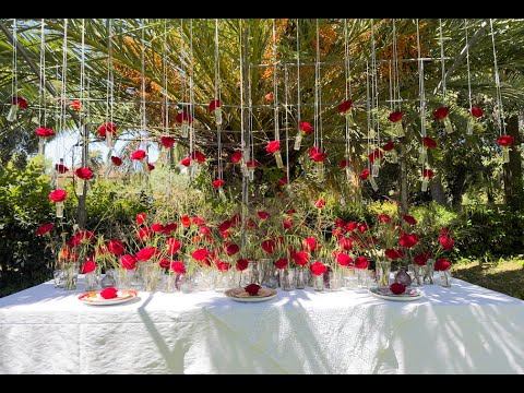Italian Love for Garden Wedding Designs Using Porta Nova's Rose Red Naomi