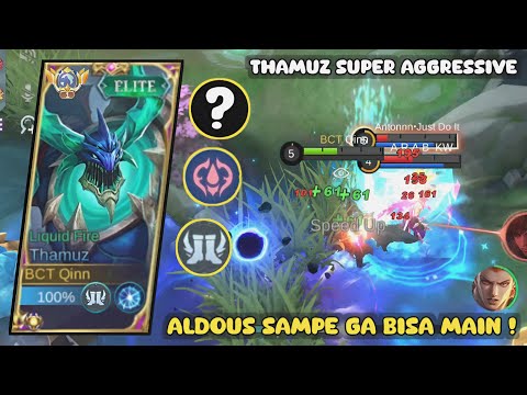 THAMUZ SUPER AGGRESSIVE GAMEPLAY !! BEST BUILD AND EMBLEM THAMUZ 2023 - MOBILE LEGENDS