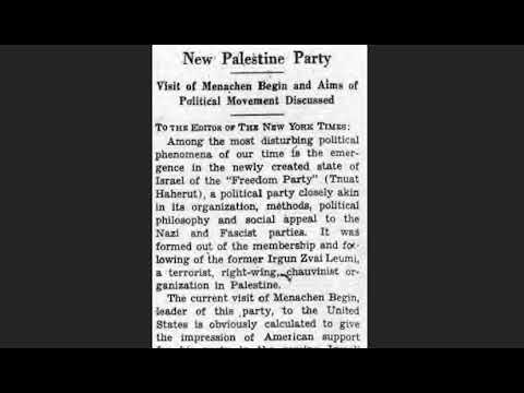 Letter to The New York Times (1948) - Einstein, Arendt, Et Al.