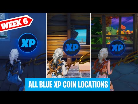 ALL WEEK 6 BLUE XP COINS LOCATION IN FORTNITE SEASON 4 | Fortnite Secret xp Coins