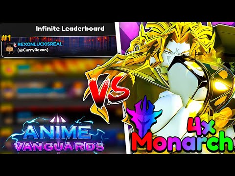 4 Monarch DIO Over Heaven Vs Infinite LEADERBOARD In Anime Vanguards!