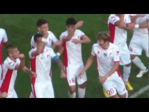 Bari   Modena 2 0 FlashMob dei giocatori del Bari al ritmo GangNam Style