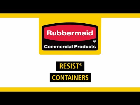 Product video for Resist® Round Waste Container 33 Gal, Textured Black/Black Gloss