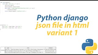 How write json file in html table django python