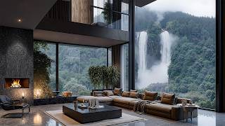 Gentle Jazz And Fireplace Sounds - Relaxing Jazz Set Against A Backdrop Of Stunning Natural Scenery