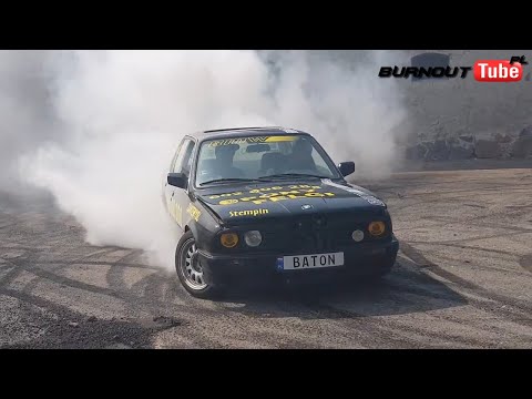 Palenie gumy BMW E30 320 "BATON" - Majówka z BMW Dobrzyca 2018