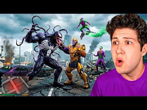 Jugando con TODOS los SUPERVILLANOS en GTA 5! 🕷️💪 (Película)