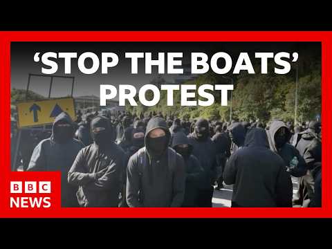 Port of Dover disruption as masked 'stop the boats' protesters block roads | BBC News