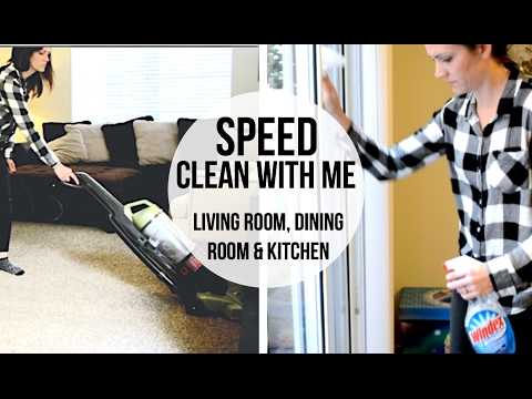 SPEED CLEAN WITH ME // Dining Room, Living Room and Kitchen Video