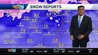 Snow totals: Here's a look at the latest snowfall reports across Iowa