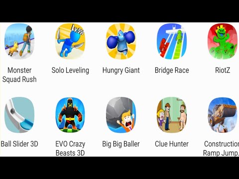 Titan Rush 3D,Turbo Stars,Solo leveling,Bridge Race,RiotZ,Hit Tomatoes 3D,Jump The Car,Action balls