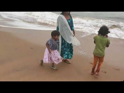 K. Dvija Devi (Harshini Devi) play in the Beach with Mother