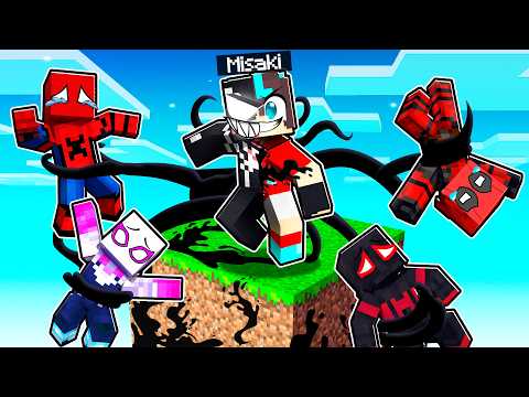 TRAPPED with VENOM on ONE BLOCK in Minecraft!😨🕷