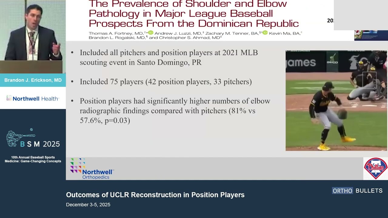 Outcomes of UCLR Reconstruction in Position Players_Brandon Erickson MD