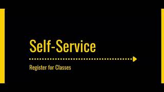 Register for Classes