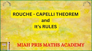 Rouche - Capelli Theorem and its Rules/ Where do we apply Rouche-Capelli theorem/ Rank Method.