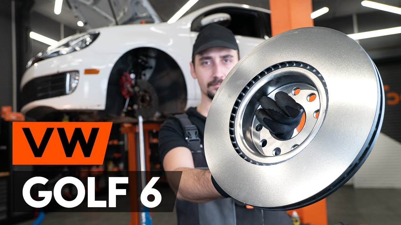 Como mudar discos de travão da parte dianteira em VW Golf 6 - guia de substituição