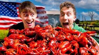 Brits try Louisiana Crawfish Boil for the first time!
