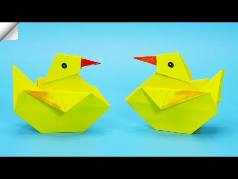 Moving paper toys How to make a paper duck Easy paper crafts