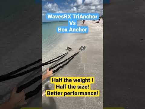 WavesRX TriAnchor (7LB) vs Box Anchor (13LB), about half size when folded and Superior Performance!