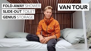 LUXURY CAMPERVAN 🔥 built w/ RECYCLED MATERIALS | HIGH SECURITY 🔒 & TOTALLY UNIQUE Shower & Gar by Nate Murphy