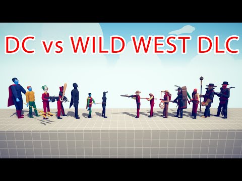 DC Team vs WILD WEST DLC Team - Totally Accurate Battle Simulator TABS