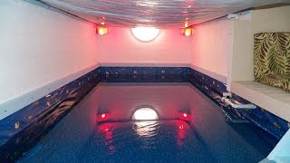 Indoor Swimming Pool DIY from Crawl Space to Simulate Ocean Beach 1 of 2