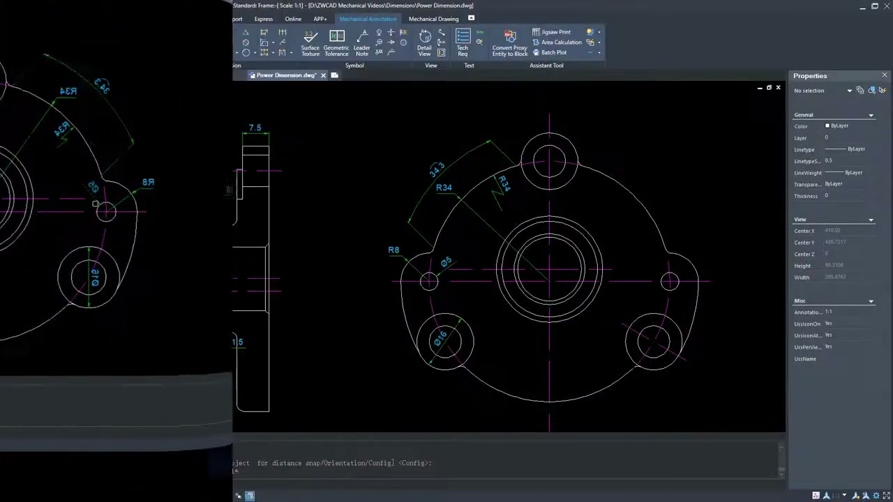 ZWCAD MFG - Power Dimension