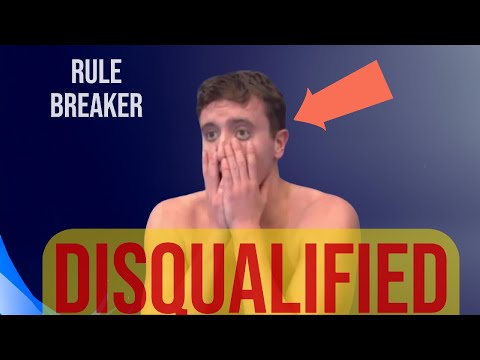 Champion to disqualified in seconds. Swimmer's celebration goes wrong