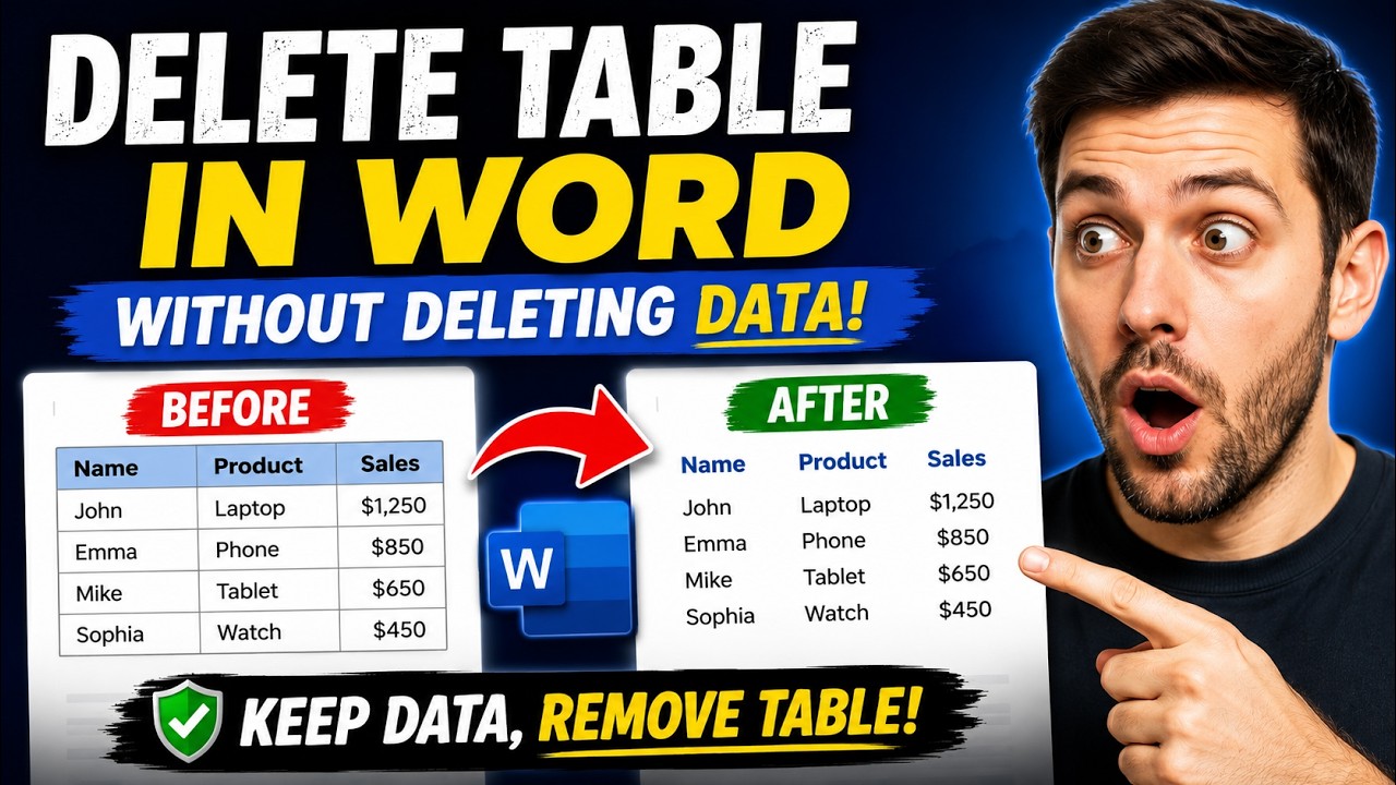 How to Delete a Table Without Deleting Text in Microsoft Word   Final