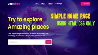 create a simple home page using html css only || Beautiful Home Page design using HTML CSS