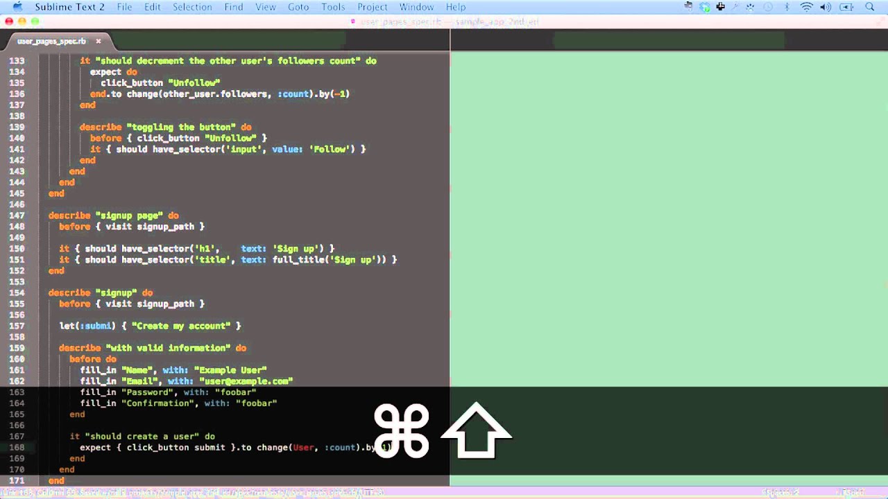 Rails Tutorial sample screencast