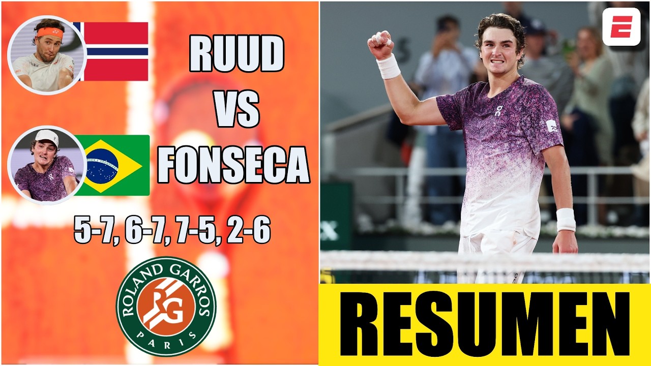 CASPER RUUD vs. JOAO FONSECA | HIGHLIGHTS | RESUMEN | Roland Garros 2026
