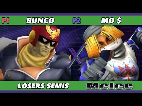 S@X 544 Losers Semis - Bunco (Captain Falcon) Vs. Mo $ (Sheik) Smash Melee - SSBM