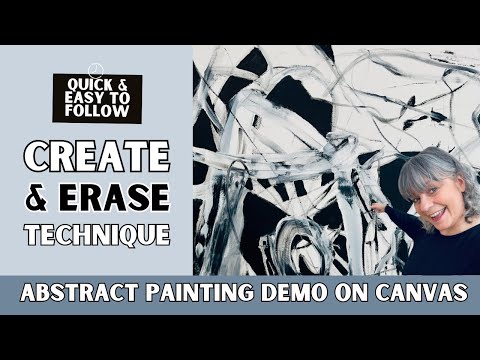 Abstract Painting Demo - Create Depth and Movement with the Assert and Obliterate Techinque