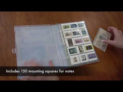Mini Stamp Collection Album, w/ 10 Pages, Holds 150-300 Stamps