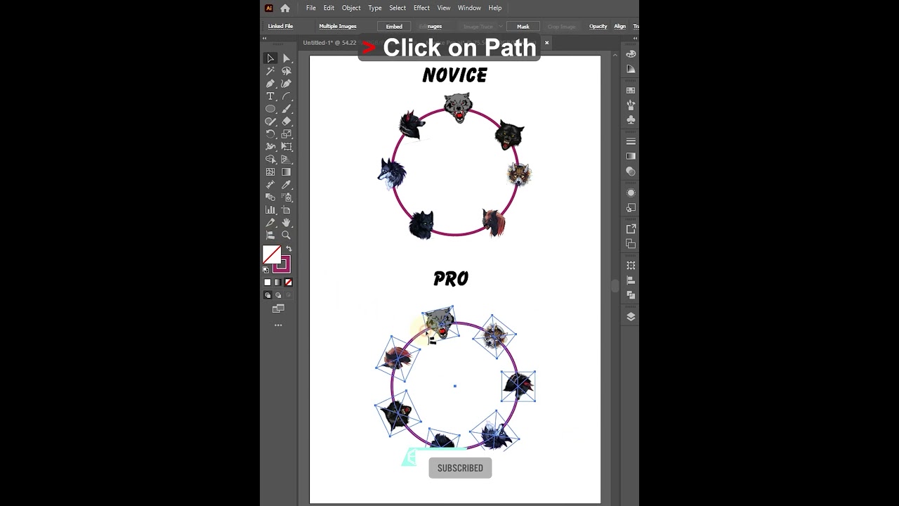 How to align objects on path | Adobe Illustrator Tutorial #adobeillustrator2025