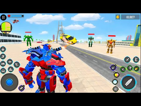 Flying Police Bike Robot Transformation Car Jet Helicopter Dragon Boat Game 3D