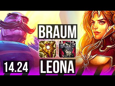 BRAUM & Ashe vs LEONA & Caitlyn (SUP) | KR Master | 14.24