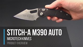 Microtech Borka Stitch-A M390 Button Lock Automatic Overview