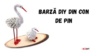 Barză DIY din Con de Brad – Tutorial Pas cu Pas 