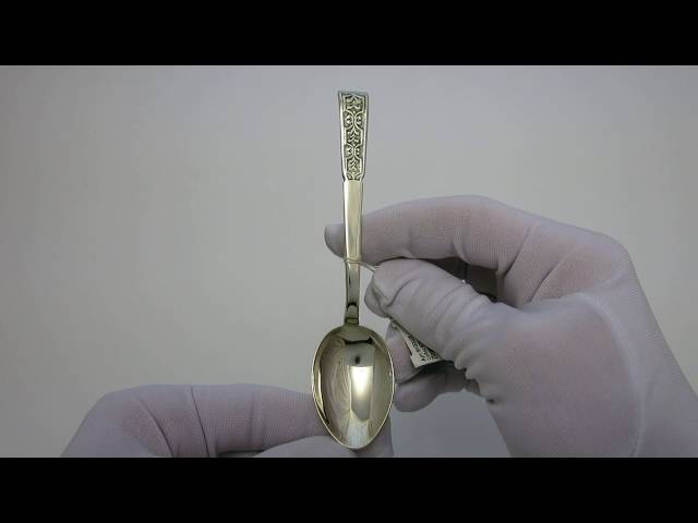 Чайная серебряная ложка 13лт Видеообзор