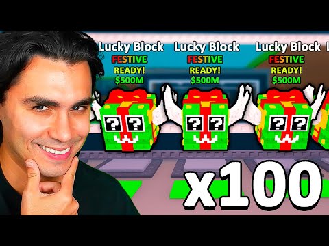 I OPENED 100x FESTIVE LUCKY BLOCK IN STEAL A BRAINROT