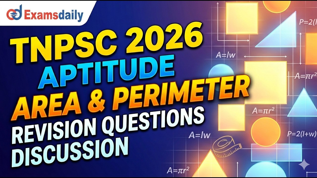 TNPSC 2026 - APTITUDE - AREA & PERIMETER - REVISION QUESTIONS