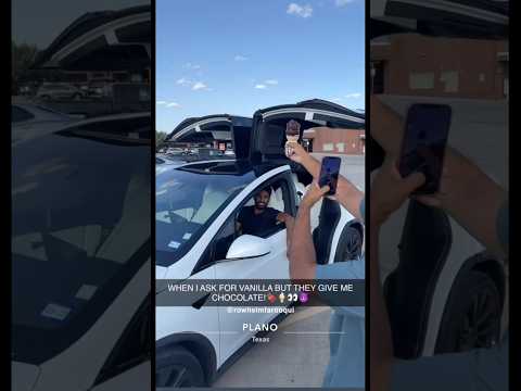 THIS WHY TESLA HAS BUTTER FLY DOORS 😳 #tesla #elonmusk #icecream