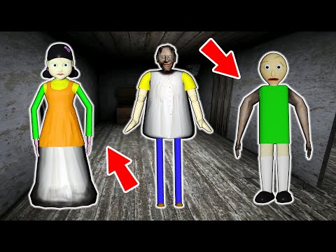 Granny vs *Squid Game* vs Baldi - funny horror animation (60 min. comedy animations)