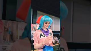 Stellar Crown opening with Bulma and Vegeta at The TCG Con! 😜 #pokemontcg #cosplay #dragonball