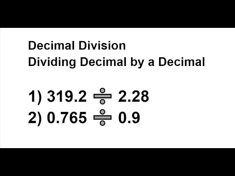 How to Divide  Decimal Numbers / Dividing Decimal by a Decimal / Decimal Division