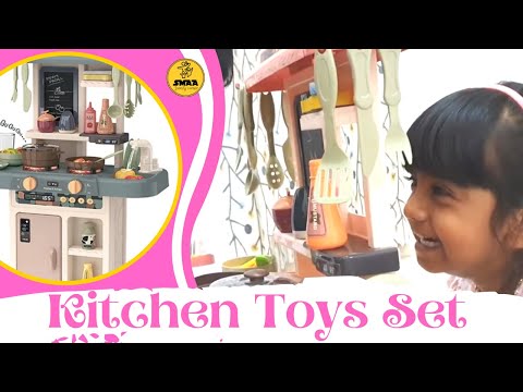 Kitchen toys set unboxing/kitchen toy set for kids/Azmina pretend play cooking with kitchen play set