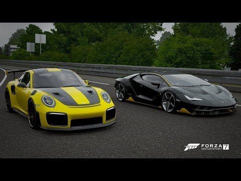 Forza 7 Drag race: Porsche 911 GT2 RS vs Lamborghini Centenario LP770-4